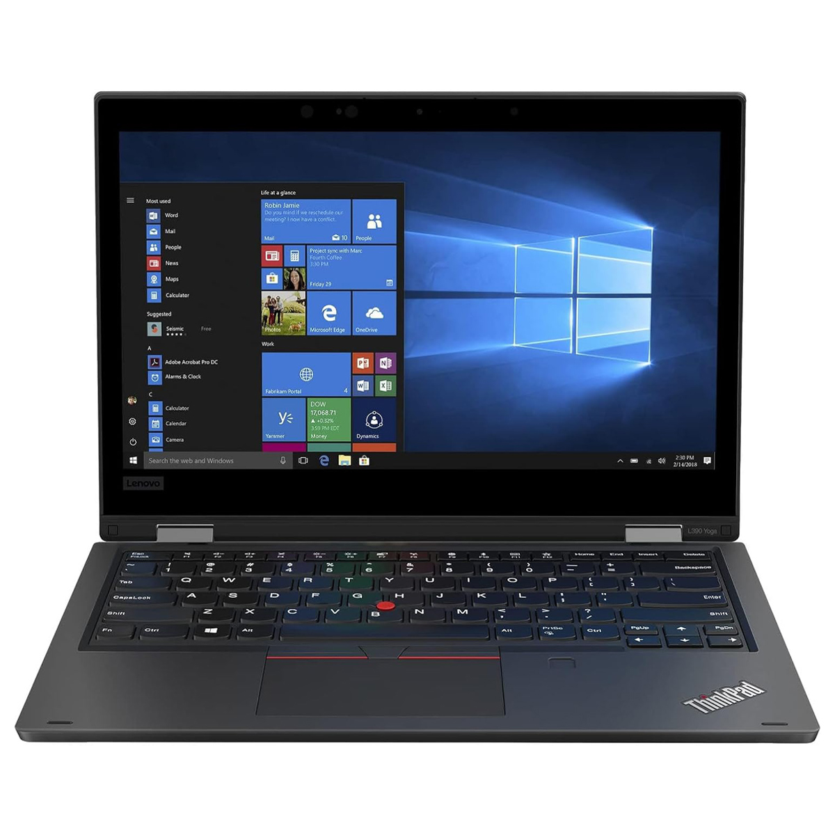 لپ تاپ استوک تبلت شو 13.3 اینچی لنوو مدل Lenovo ThinkPad L390 Yoga 2in1 Core i5 8350U 8GB 256SSD