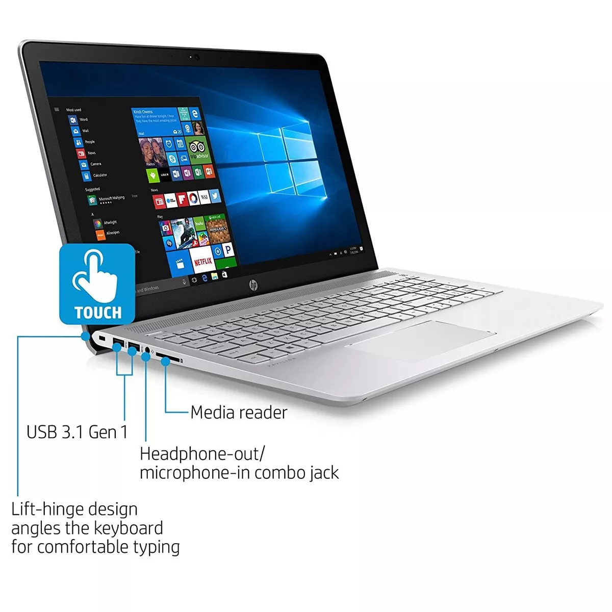 لپ تاپ استوک 15.6 اینچی اچ پی مدل HP Pavilion 15-c Core i5 7200U 8GB 256SSD