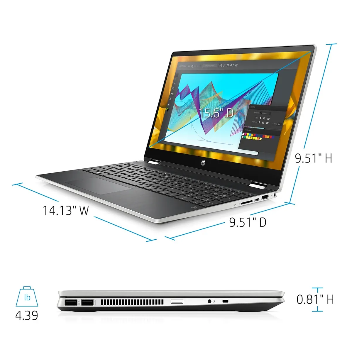 لپ تاپ استوک تبلت شو 15.6 اینچی اچ پی مدل HP Pavilion X360 15 2in1 Core i5 10210U 8GB 512SSD