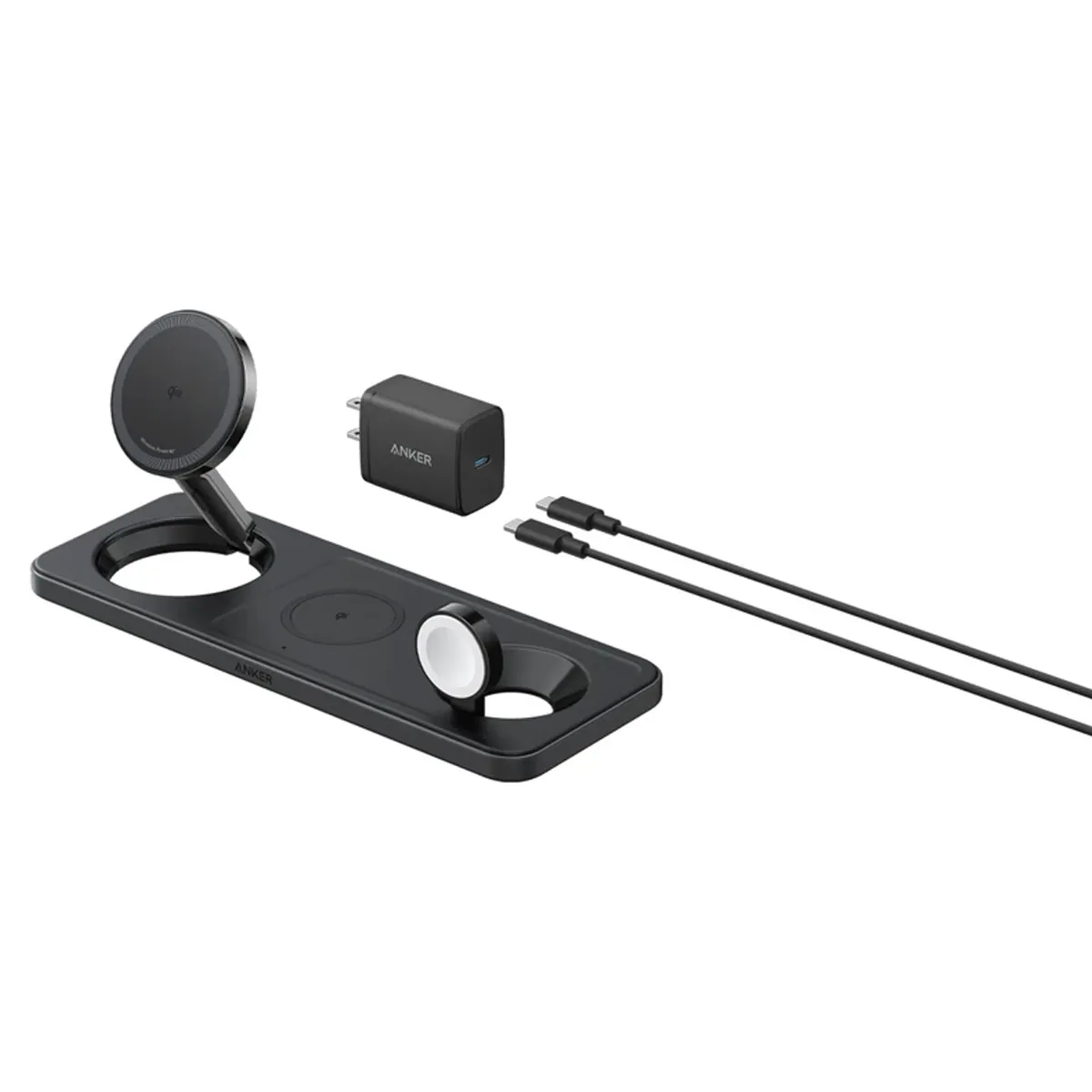 شارژر رومیزی موبایل برند انکر مدل MagGo Wireless Charging به همراه شارژر دیواری 40 وات
