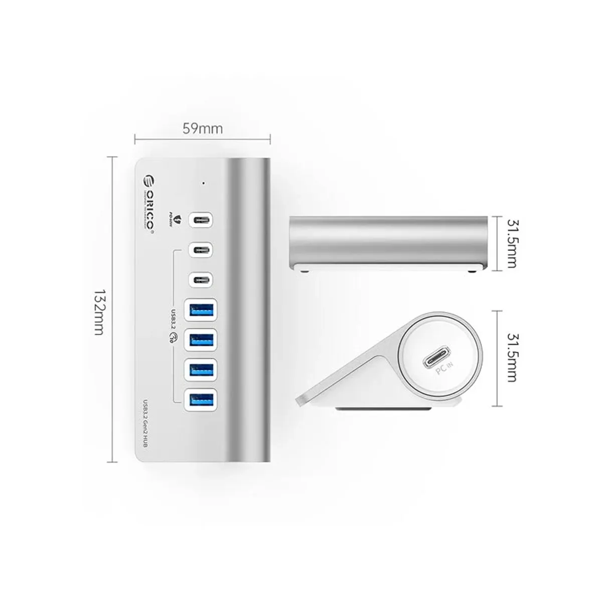هاب USB تعداد 7 پورت برند اوریکو مدل M3U4C3-G2