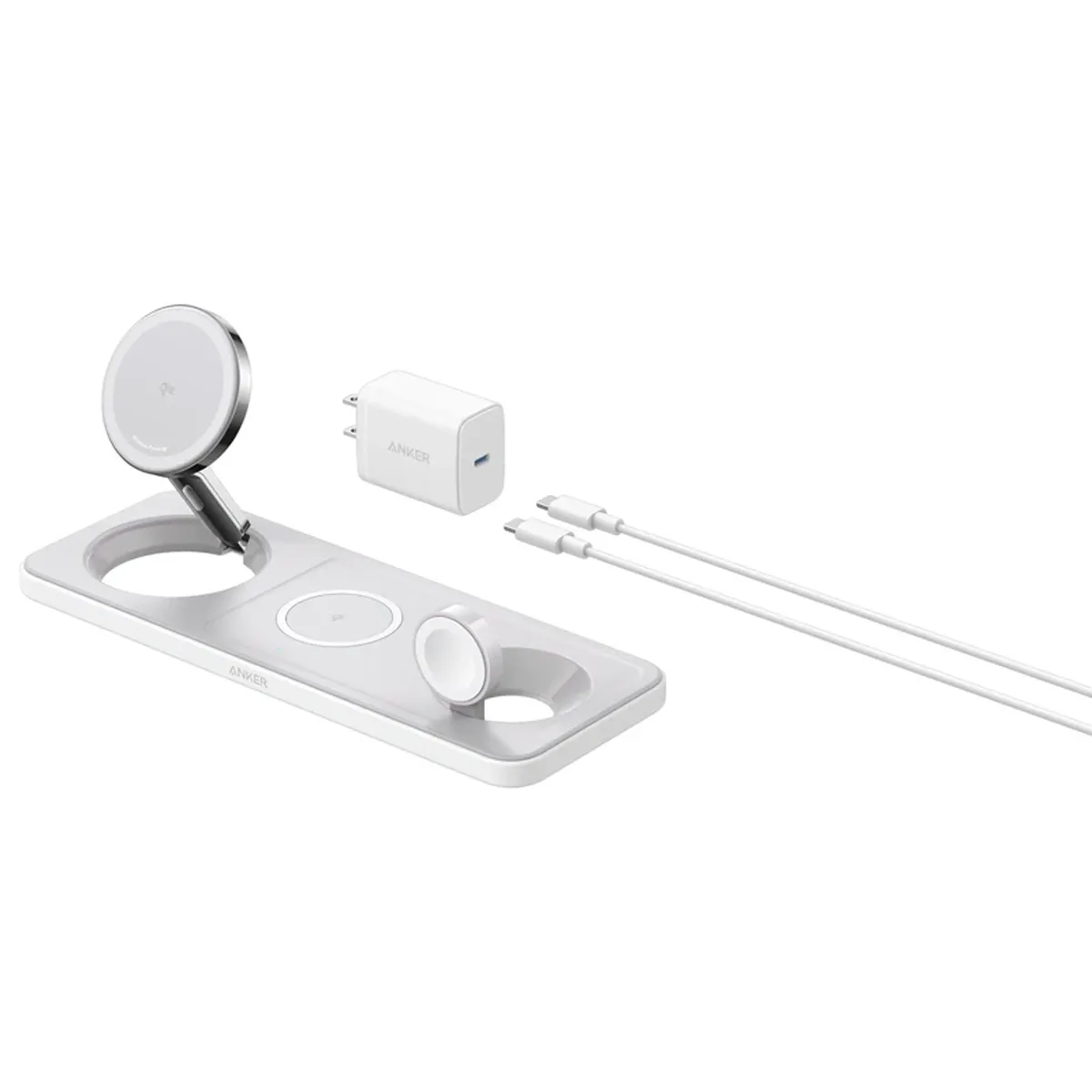شارژر رومیزی موبایل برند انکر مدل MagGo Wireless Charging به همراه شارژر دیواری 40 وات