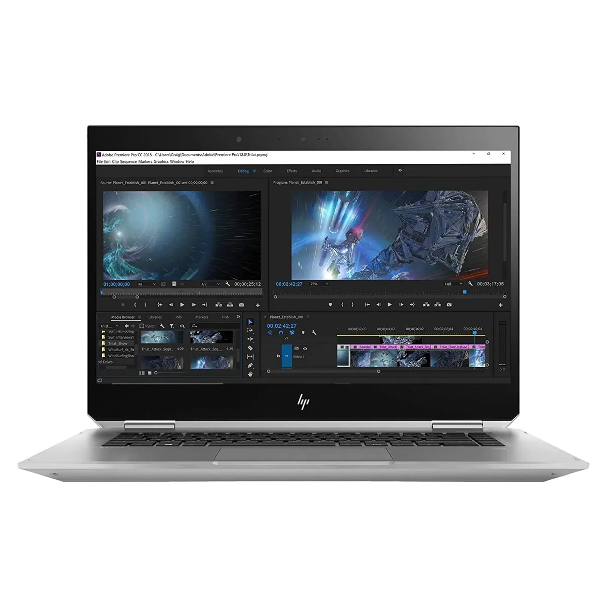 لپ تاپ استوک تبلت شو گرافیک دار 15.6 اینچی اچ پی مدل HP ZBook Studio 15 G5 x360 2in1 Xeon E-2176M 32GB 512SSD 4GB