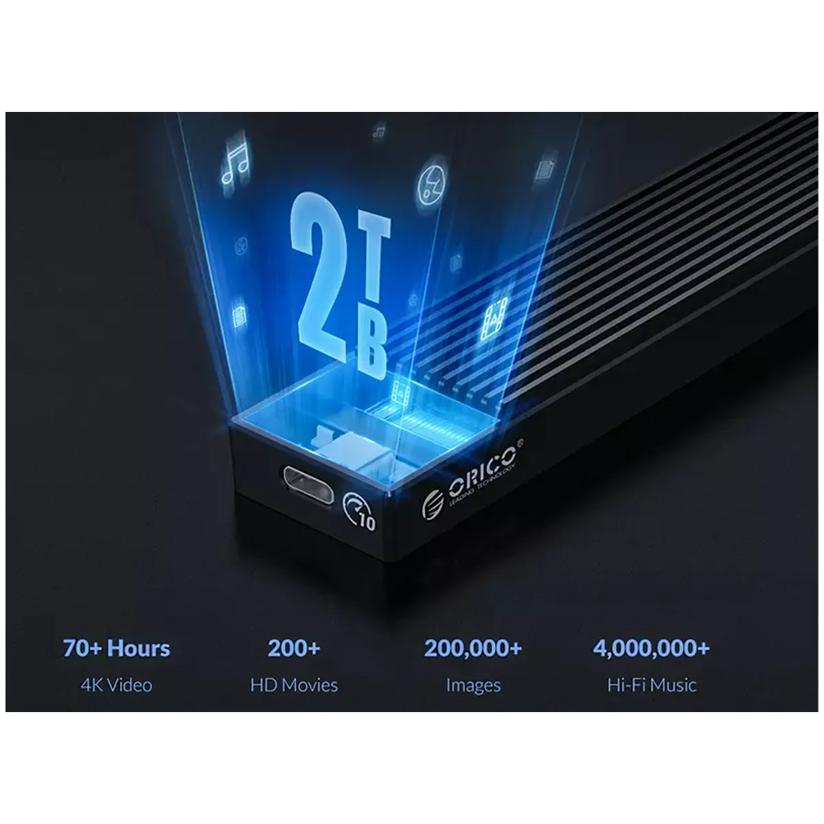 باکس هارد درایو نسل دو M2.0 NVMe اوریکو ORICO-M2PV-C3 M.2 NVMe SSD Enclosure