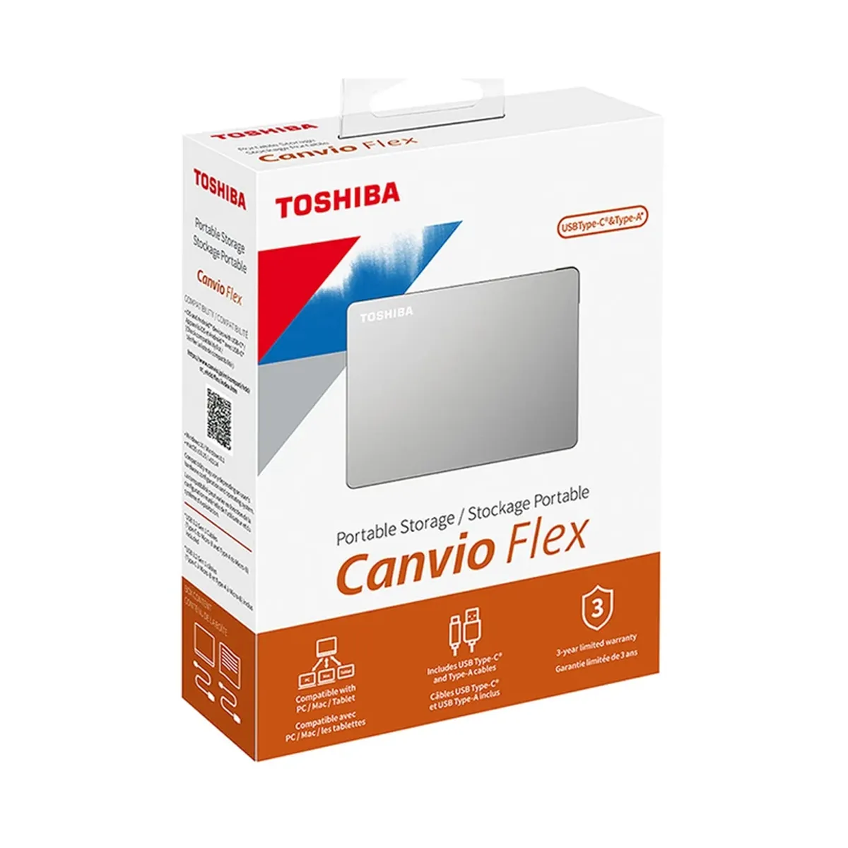 هارد اکسترنال قابل حمل برند توشیبا مدل CANVIO FLEX با ظرفیت 4 ترابایت