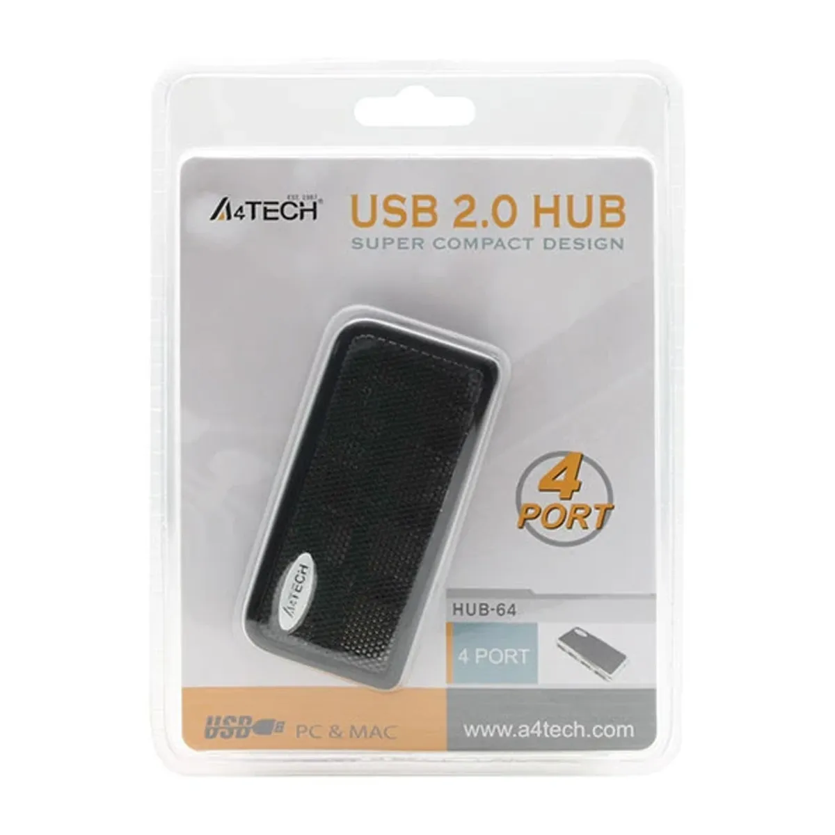 هاب USB تعداد 4 پورت 2.0  برند ای فورتک مدل HUB-64