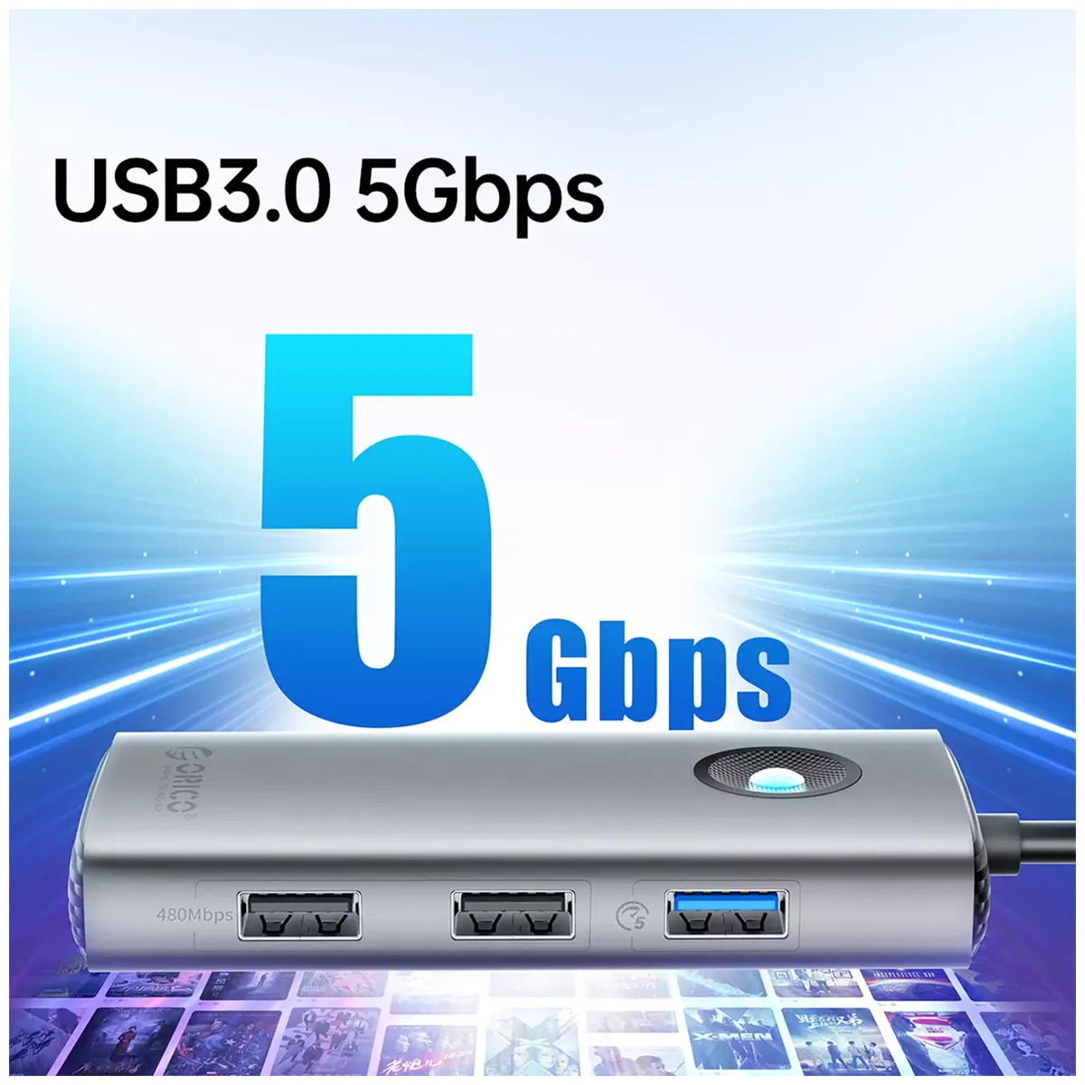 هاب تایپ سی 6 در 1 برند اوریکو PW11-6PCR-GY-EP