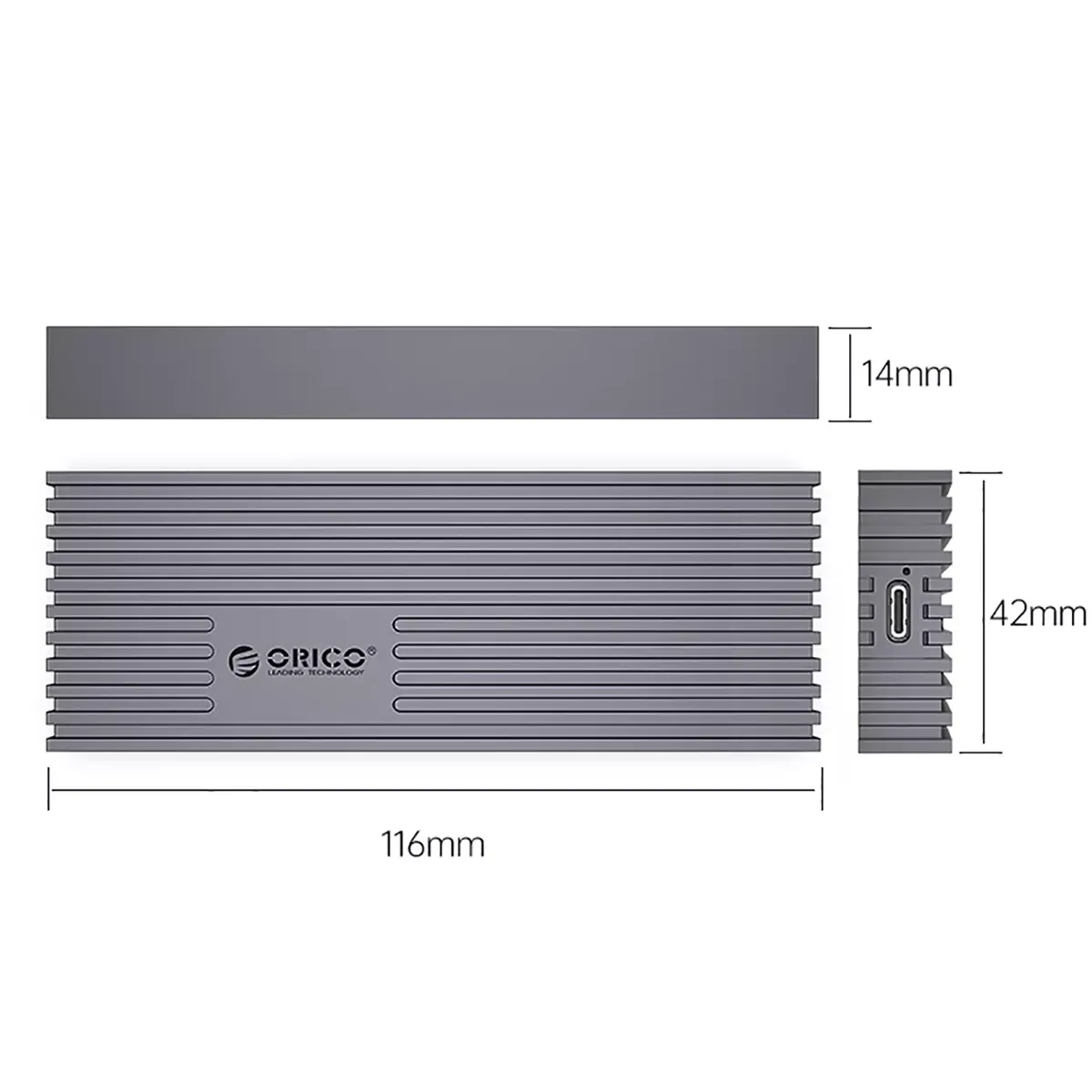 باکس هارد اس اس دی M.2 NVMe برند اوریکو M233C3-G4-GY-BP