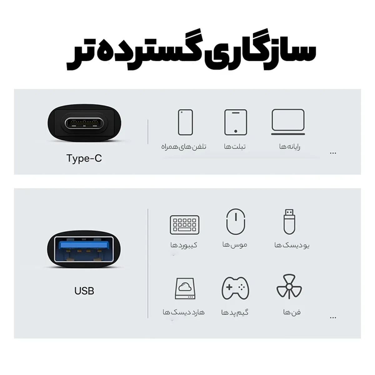 مبدل USB 3.1 به USB-C برند بیسوس مدل ZJJQ0001