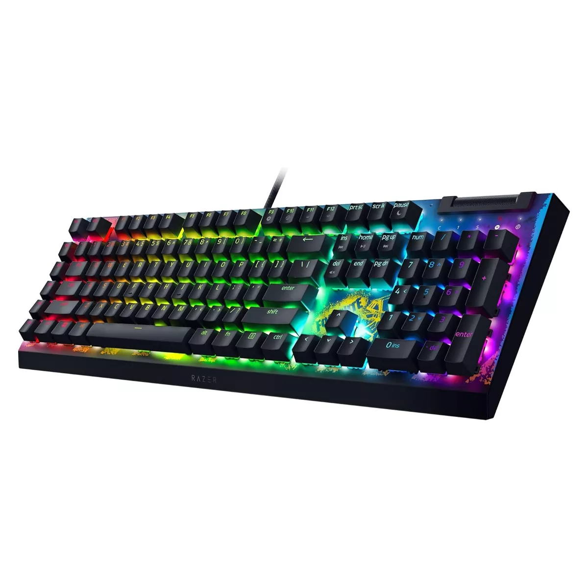 کیبورد گیمینگ ریزر مدل Razer BlackWidow V4 X Fortnite Edition