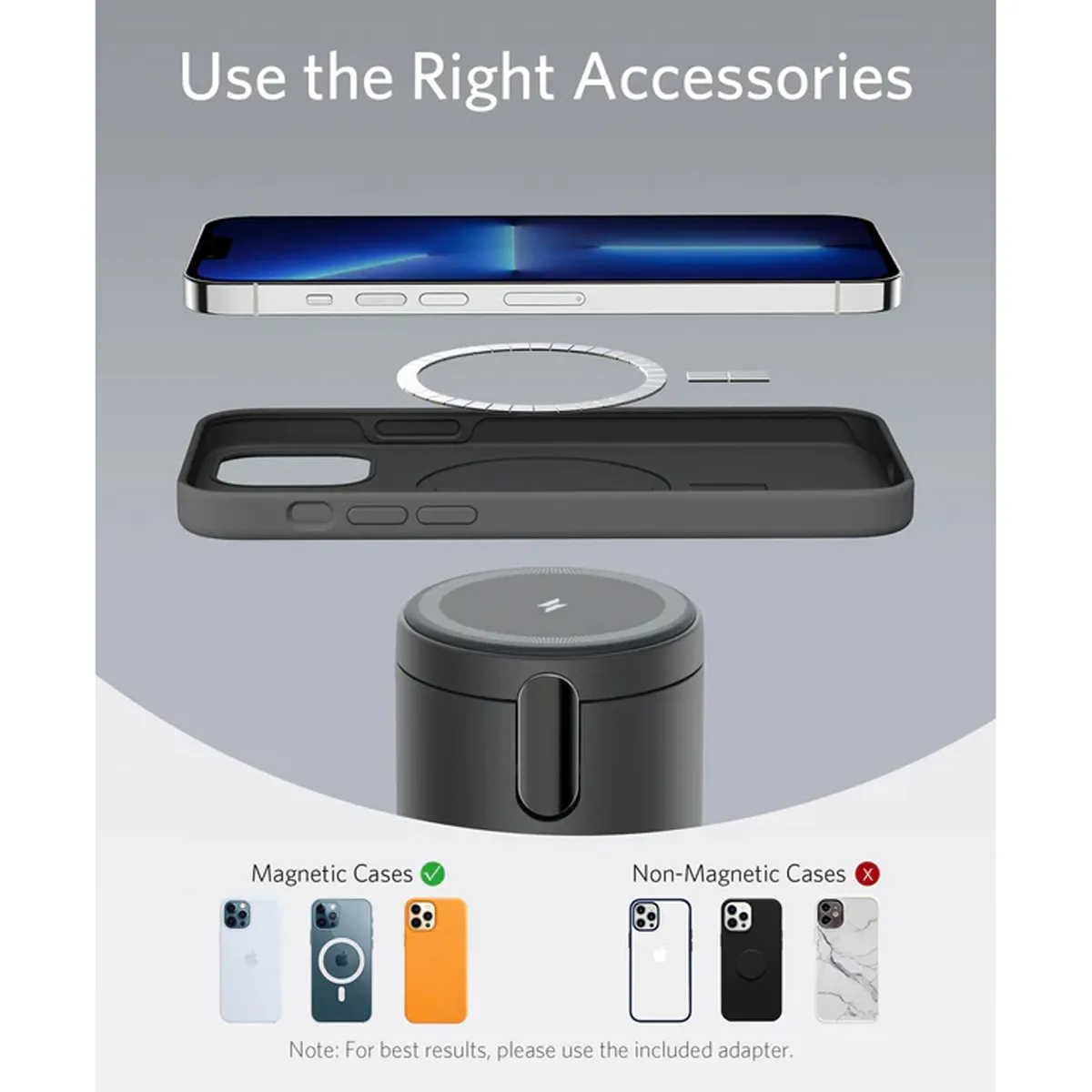 شارژر بی سیم انکر Magnetic Wireless Charger MagGo مدل B2568