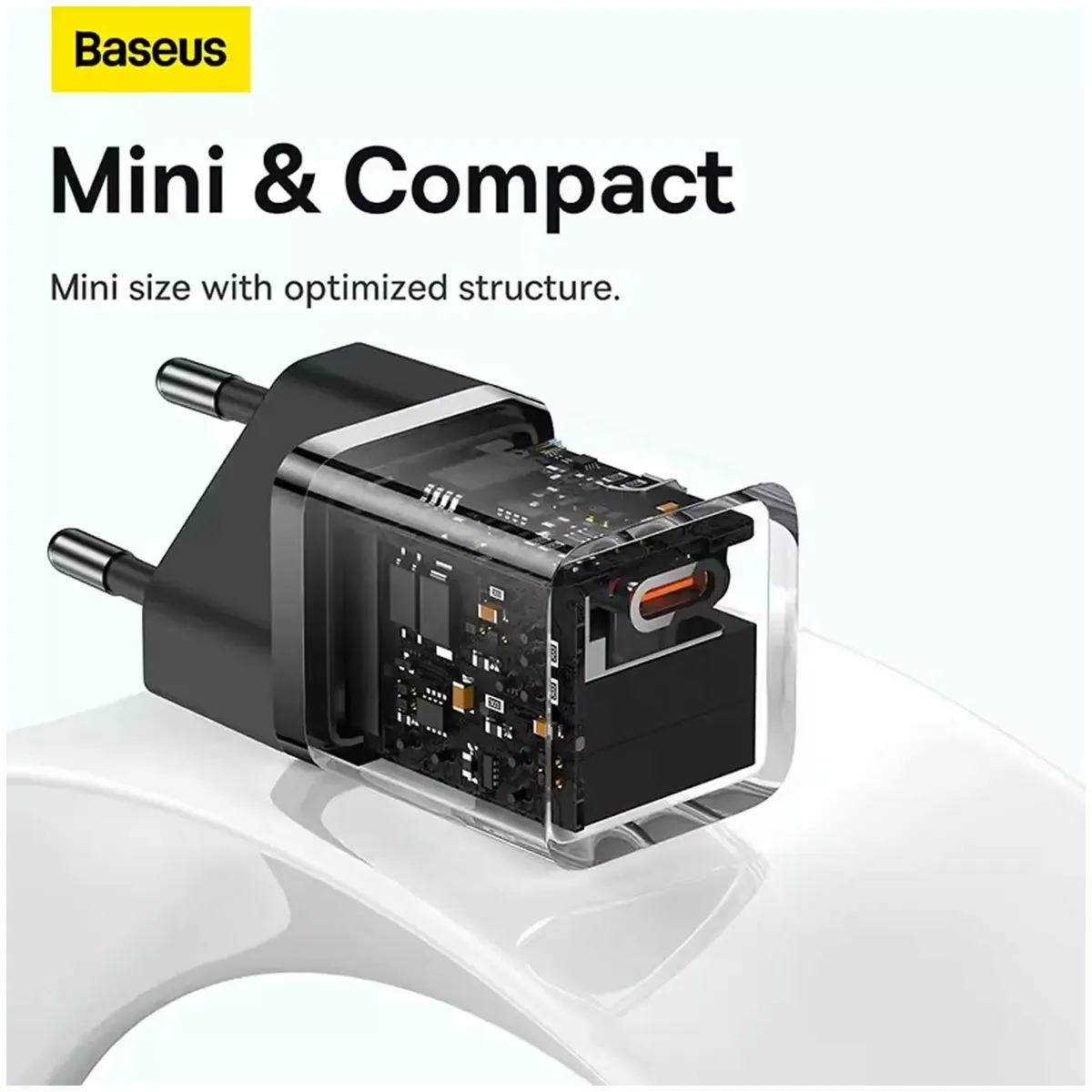 شارژر دیواری تایپ سی شارژ سریع 30 وات بیسوس CCGAN30E5-M BS-CCGN070401