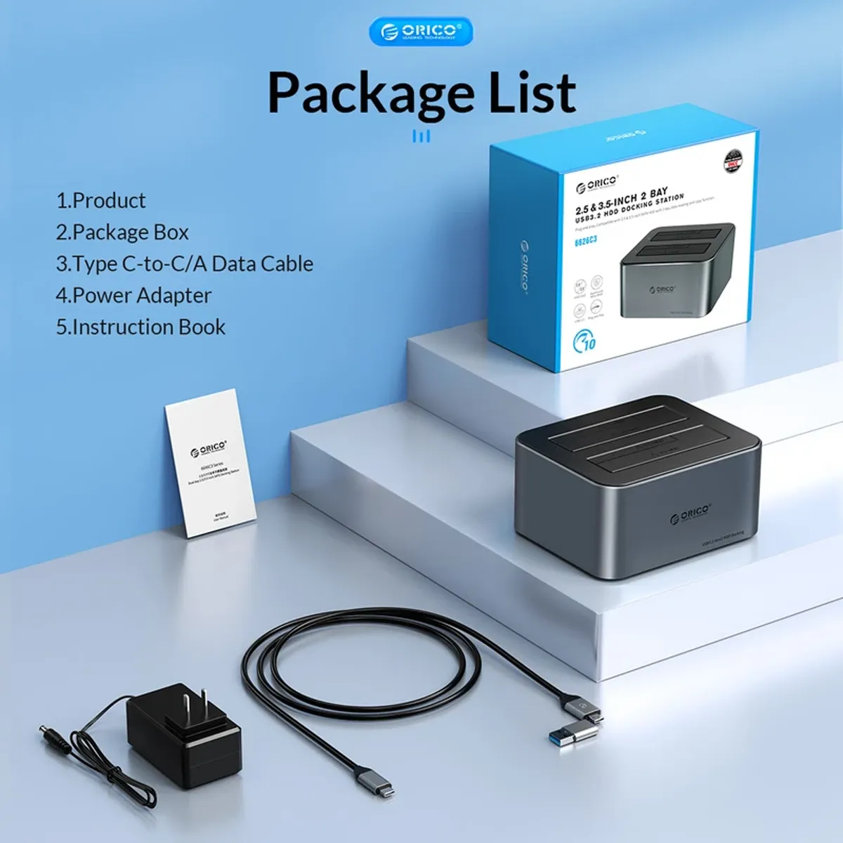 داک هارد 2.5 و 3.5 اینچی USB -C اوریکو مدل 6626C3-C