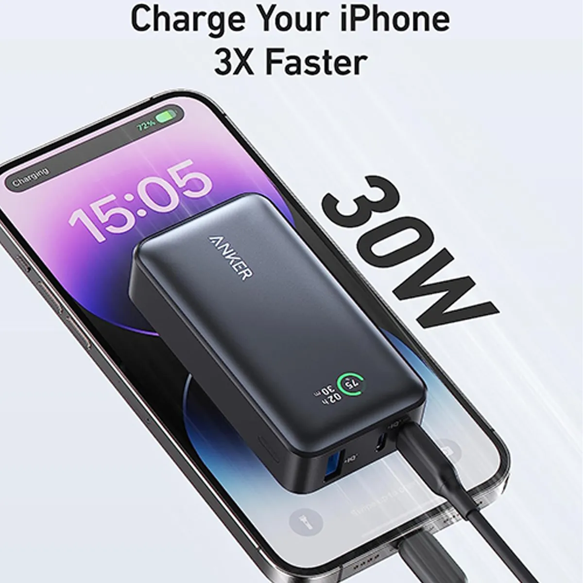پاوربانک انکر 10000میلی آمپر نسل پنجم  Anker 533 Power Bank (PowerCore 30W) مدل A1256