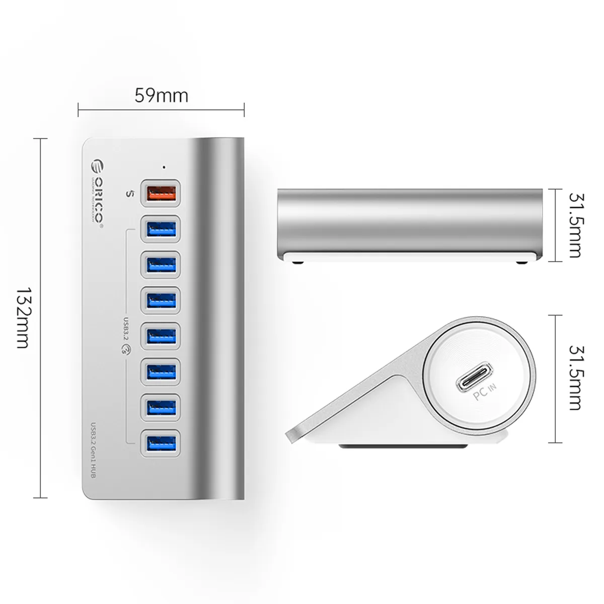 هاب ۷ پورت USB-C اوریکو مدل M3U7Q1-10