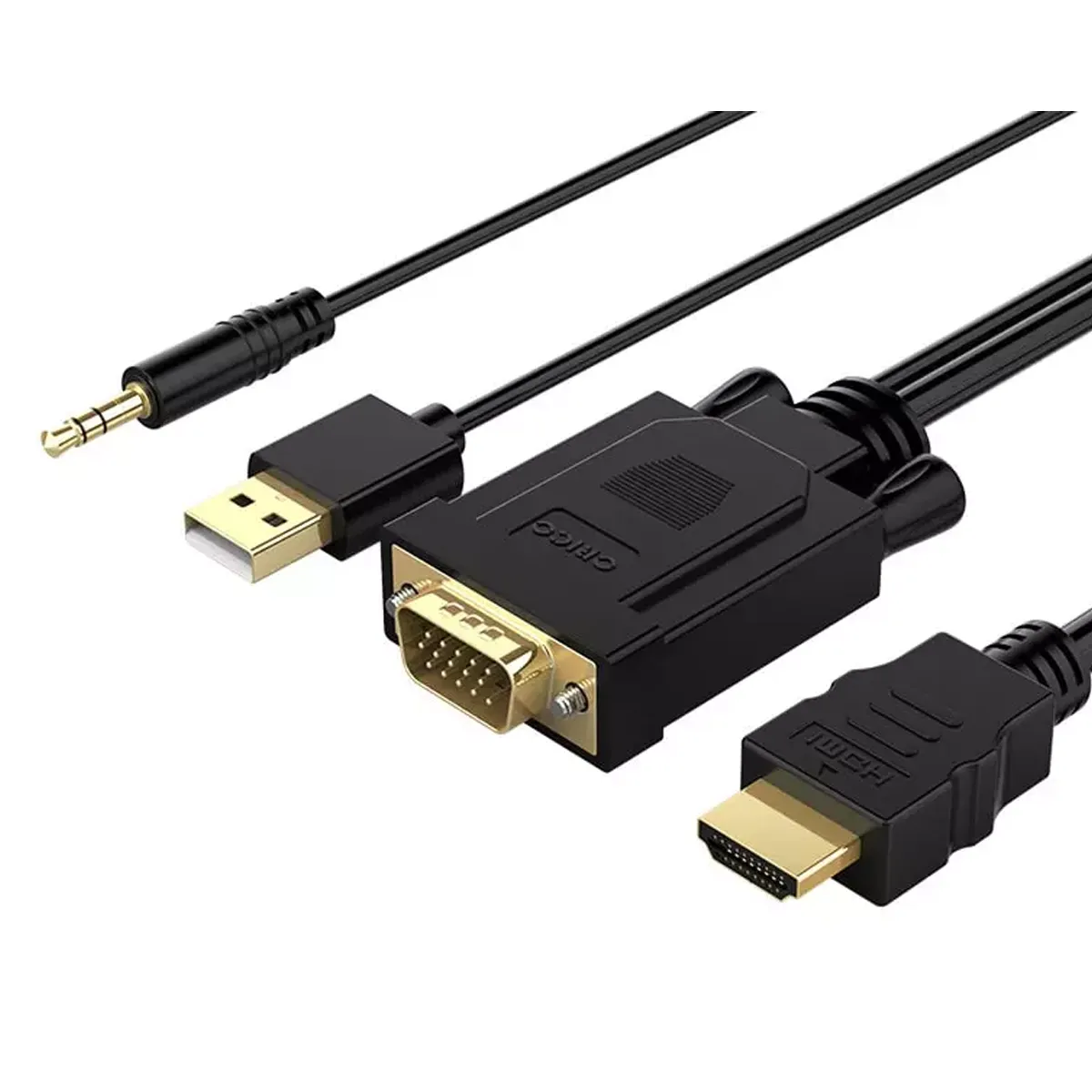 مبدل اچ دی ام آی به وی جی ای و صدا و یو اس بی اوریکو ORICO VGA/HDMI Adapter Cable 1M XD-VATH