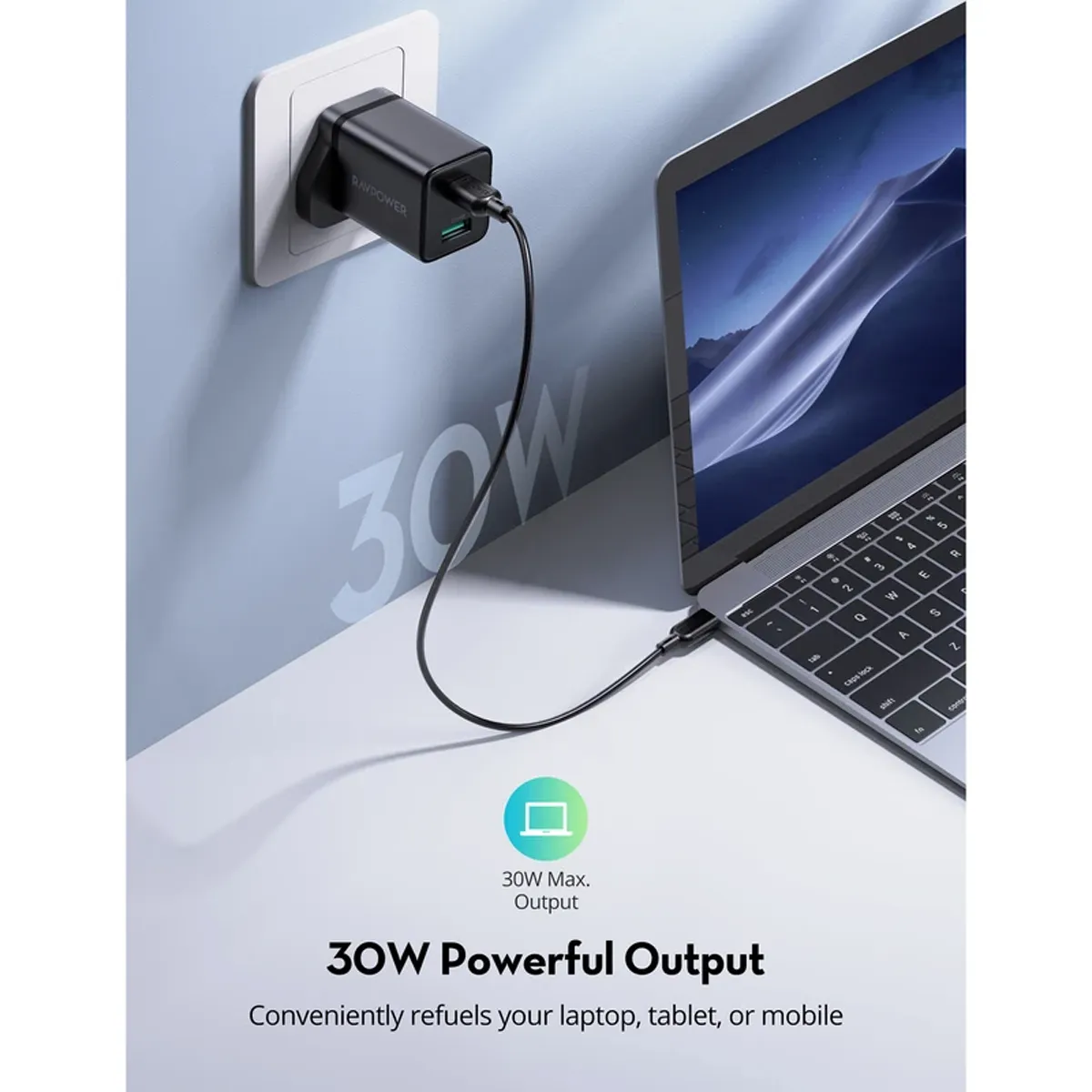 شارژر دیواری 30 وات مدل راوپاور RAVPOWER PC170