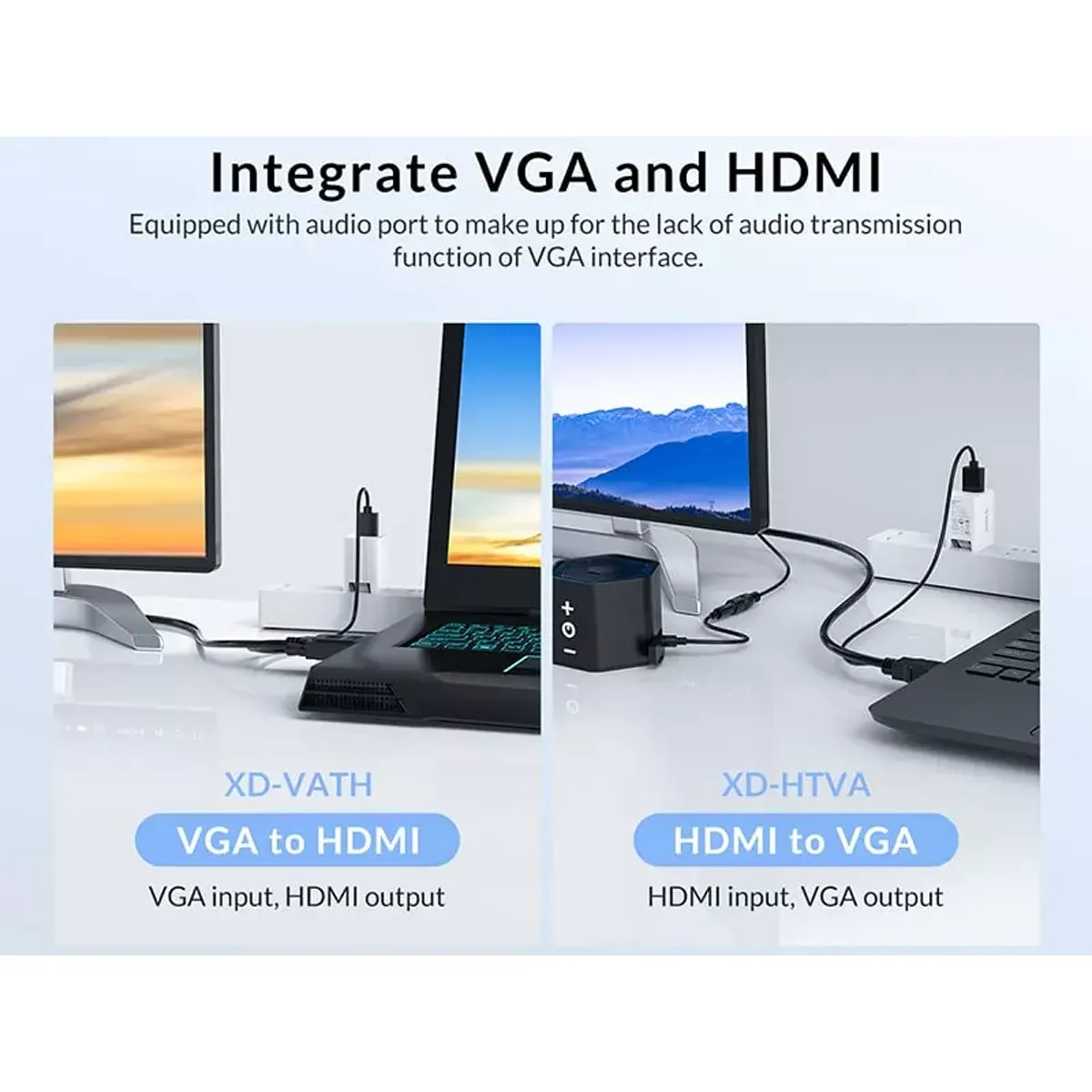 مبدل اچ دی ام آی به وی جی ای و صدا و یو اس بی اوریکو ORICO VGA/HDMI Adapter Cable 1M XD-VATH