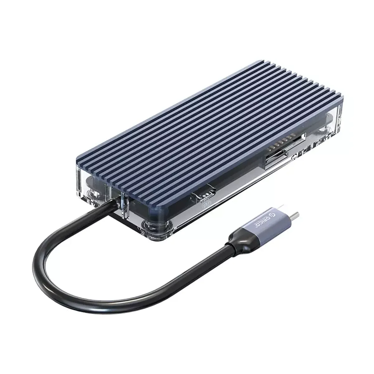هاب 8 پورت تایپ سی اوریکو Orico WB-8p Type-C 8-in-1 Transparent Hub