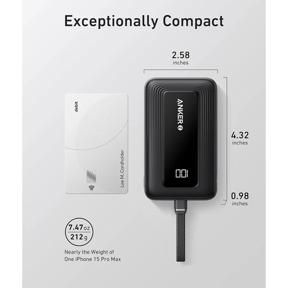 پاوربانک انکر  Anker Zolo Power Bank Built-in USB-C Cable مدل A1688