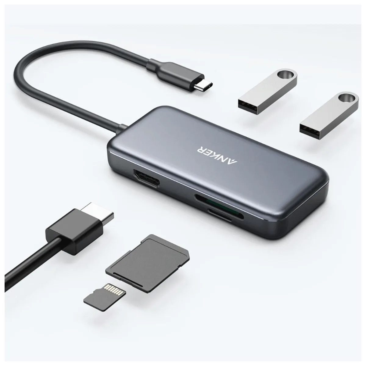 هاب تایپ سی 5 پورت یو اس بی 3.0 انکر A8334HA1