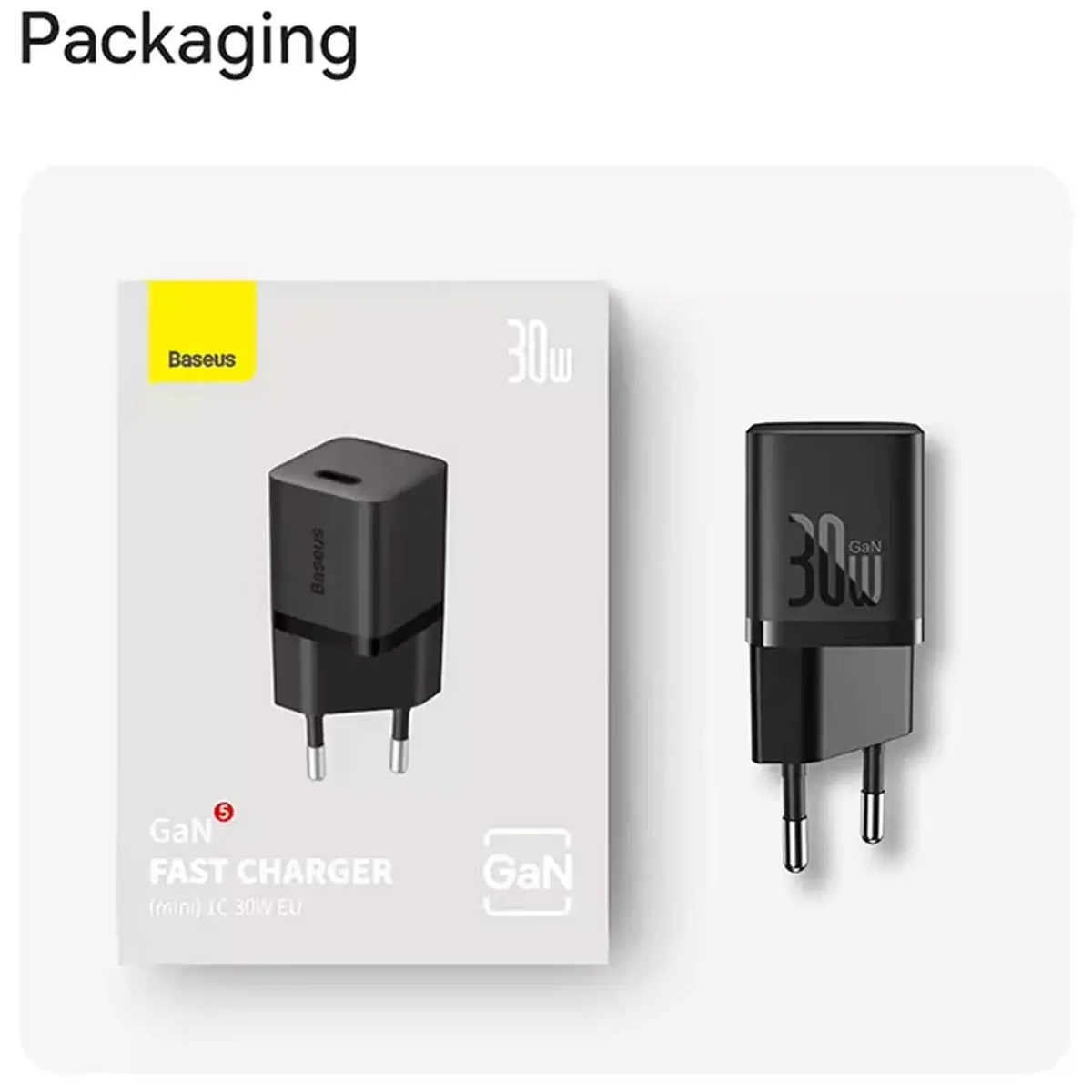 شارژر دیواری تایپ سی شارژ سریع 30 وات بیسوس CCGAN30E5-M BS-CCGN070401