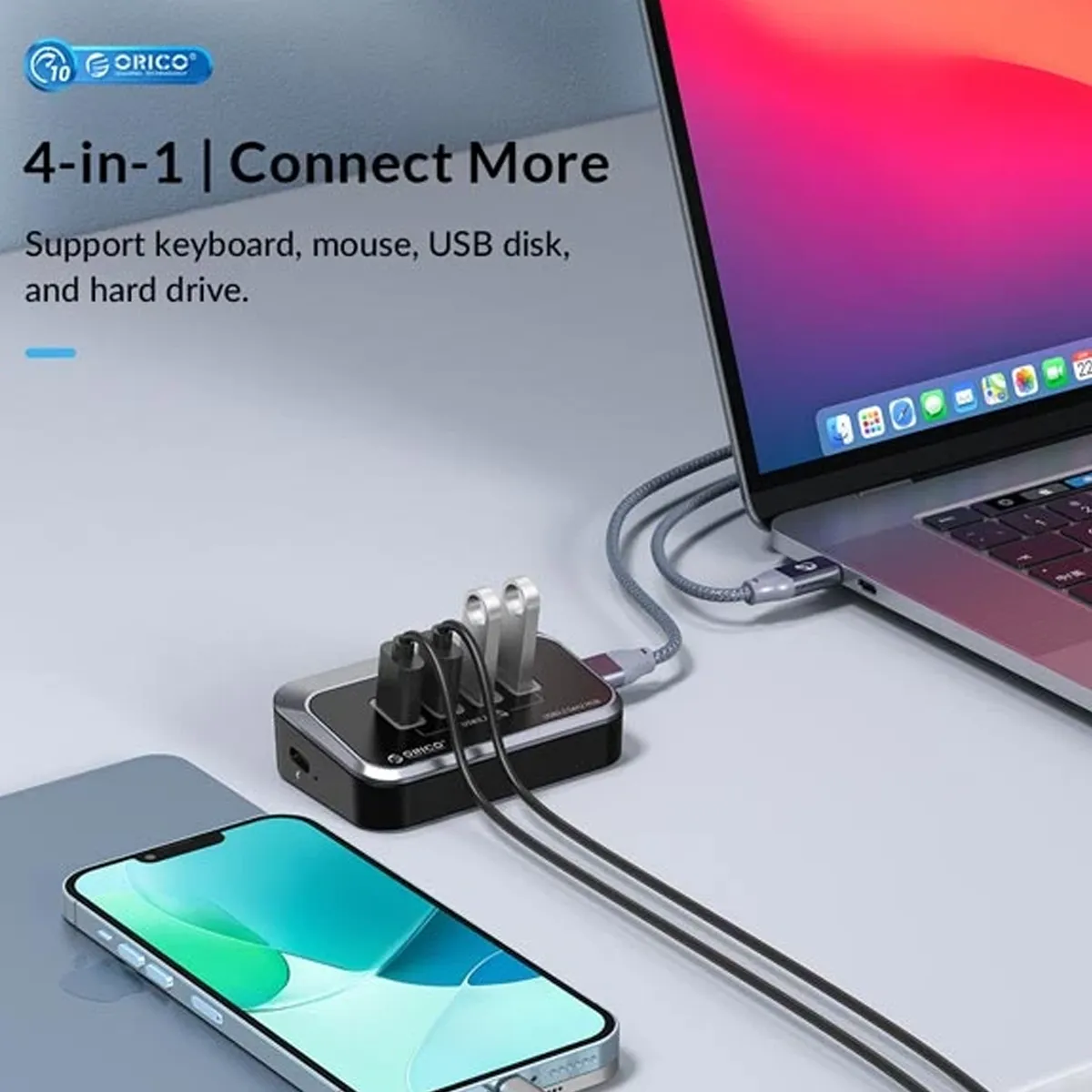هاب 4 پورت USB  اوریکو مدل M34A-G2-05