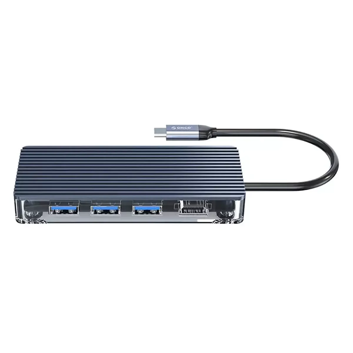هاب 8 پورت تایپ سی اوریکو Orico WB-8p Type-C 8-in-1 Transparent Hub