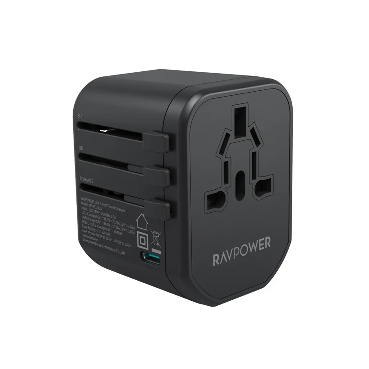 شارژر مسافرتی 20 وات مدل راوپاور RAVPOWER PC1033