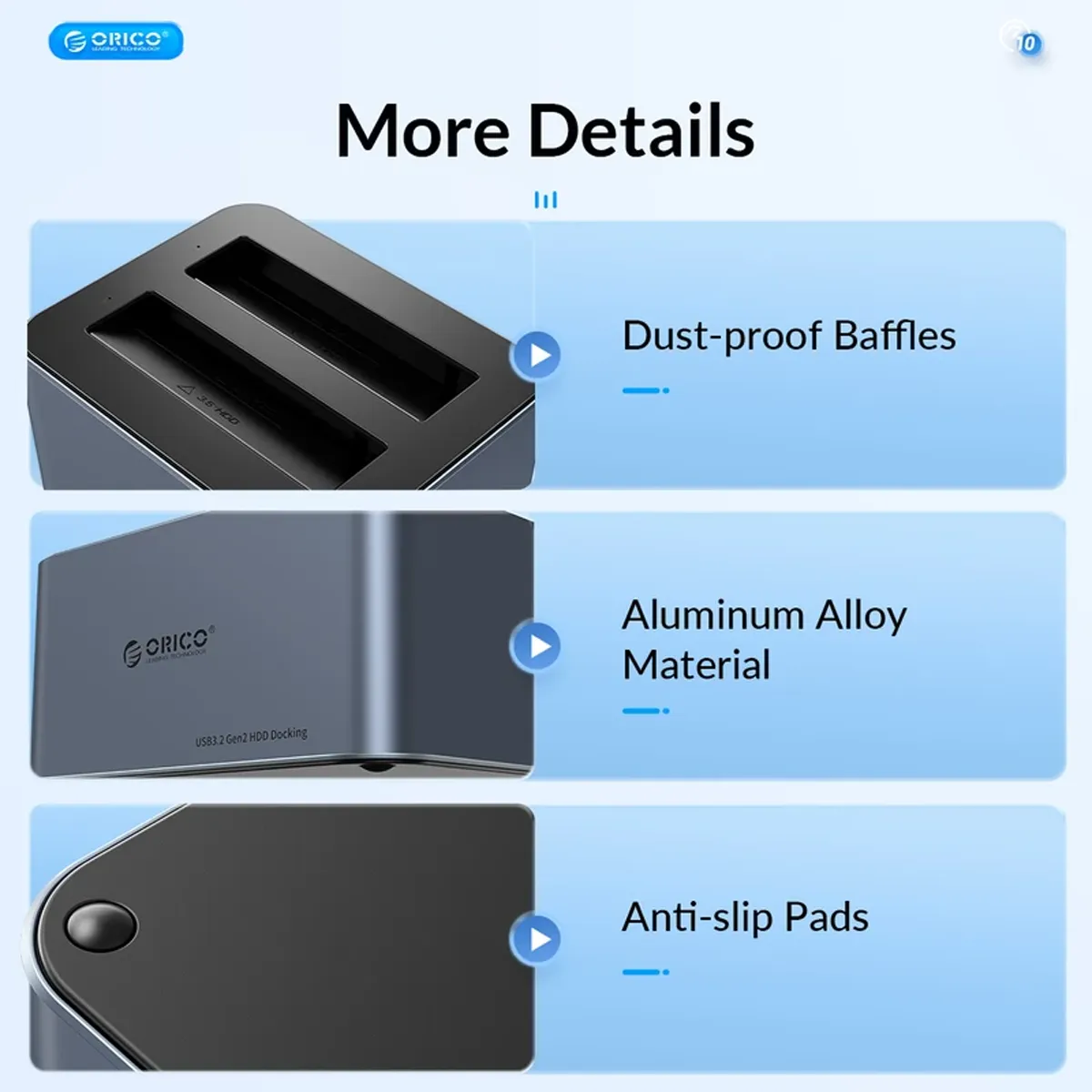 داک هارد 2.5 و 3.5 اینچی USB -C اوریکو مدل 6626C3-C
