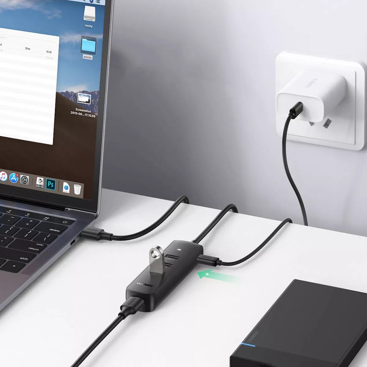 هاب 4 پورت USB 3.0 یوگرین مدل Ugreen CM416-80657
