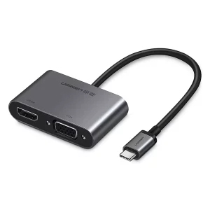 مبدل استوک USB-C به HDMI و VGA و USB 3.0 یوگرین مدل Ugreen CM162
