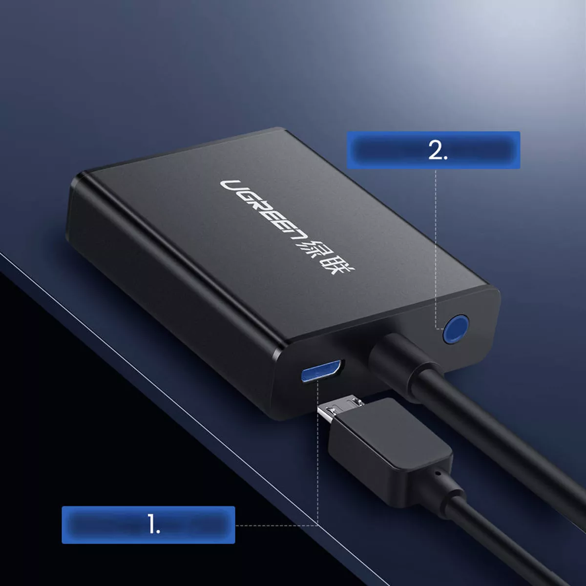 مبدل HDMI به VGA و جک 3.5mm یوگرین مدل Ugreen MM102