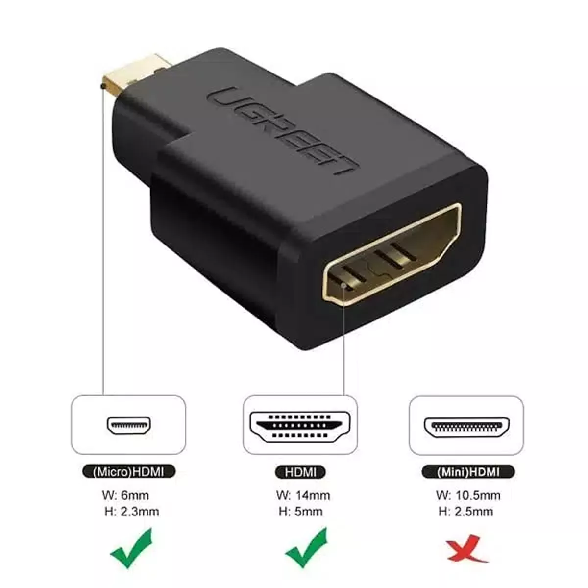 مبدل Micro HDMI به HDMI یوگرین Ugreen-20106