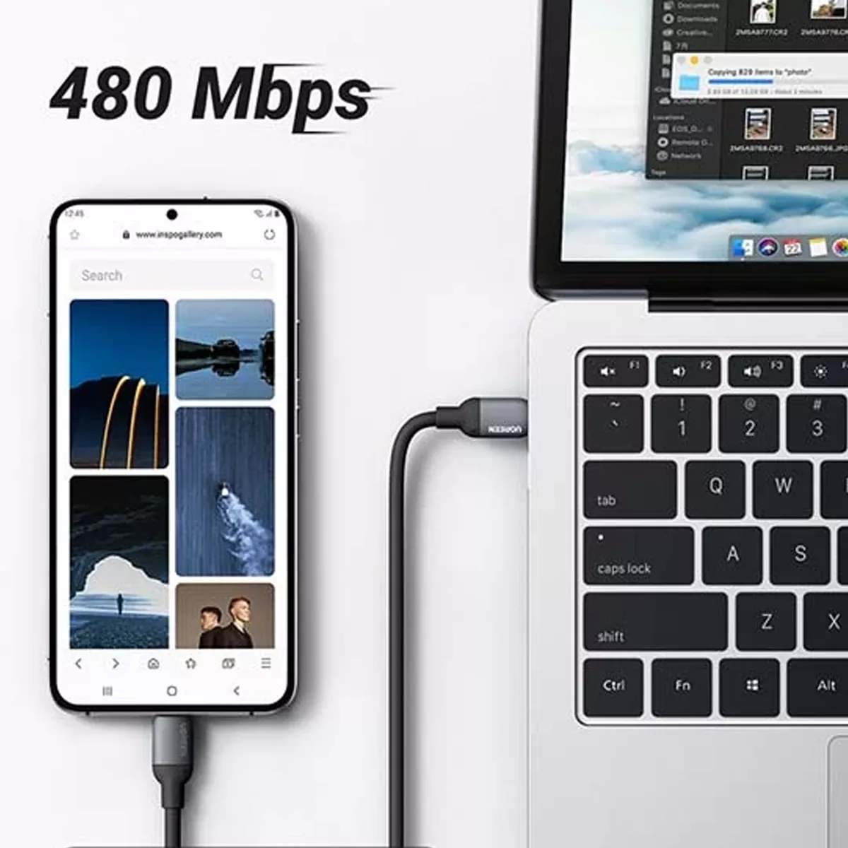 کابل شارژ و دیتا 2 متری USB-C 2.0 یوگرین مدل Ugreen US563