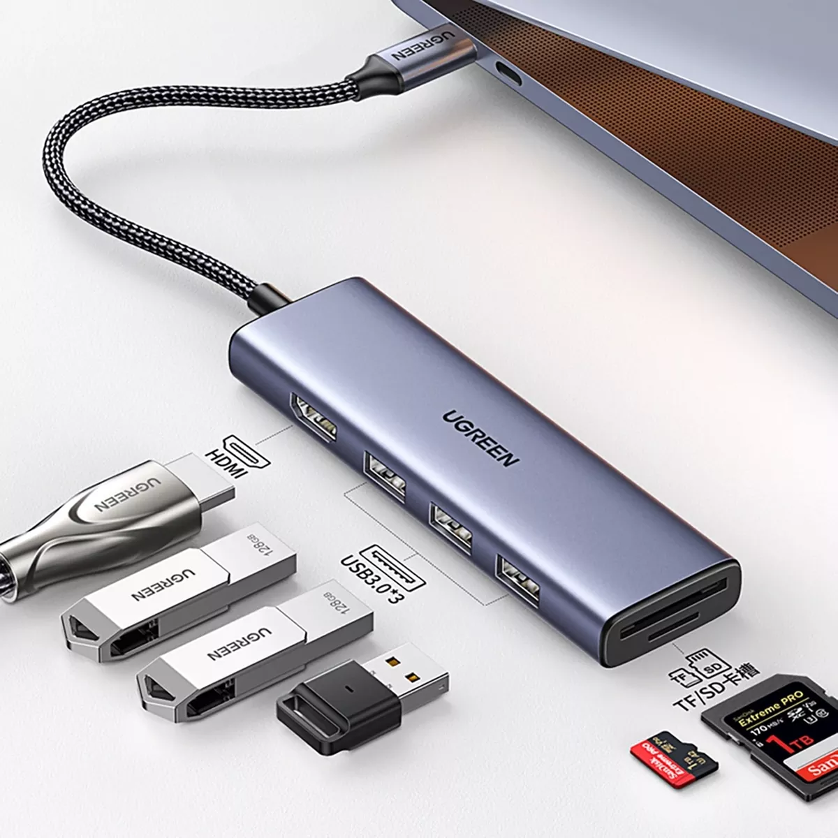 هاب 6 پورت USB-C یوگرین مدل Ugreen CM511-20956A