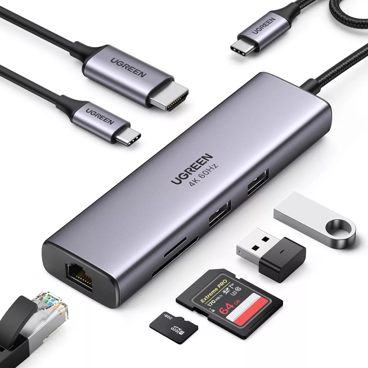 هاب 7 پورت USB-C یوگرین مدل Ugreen CM512-90568