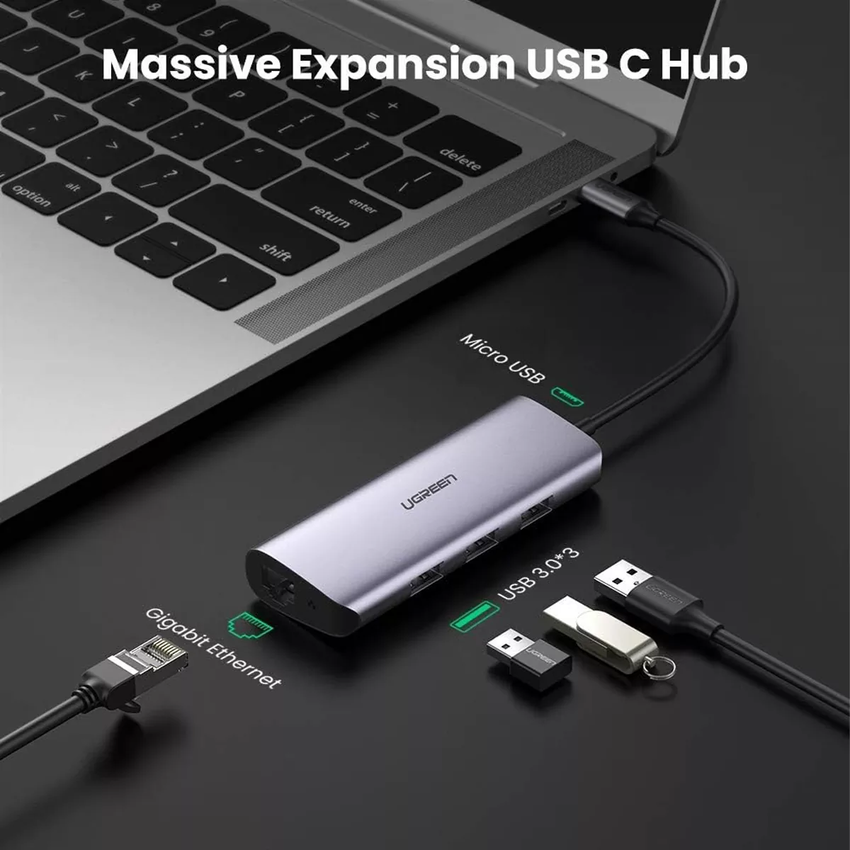 هاب 5 پورت USB-C یوگرین مدل Ugreen CM252-60718