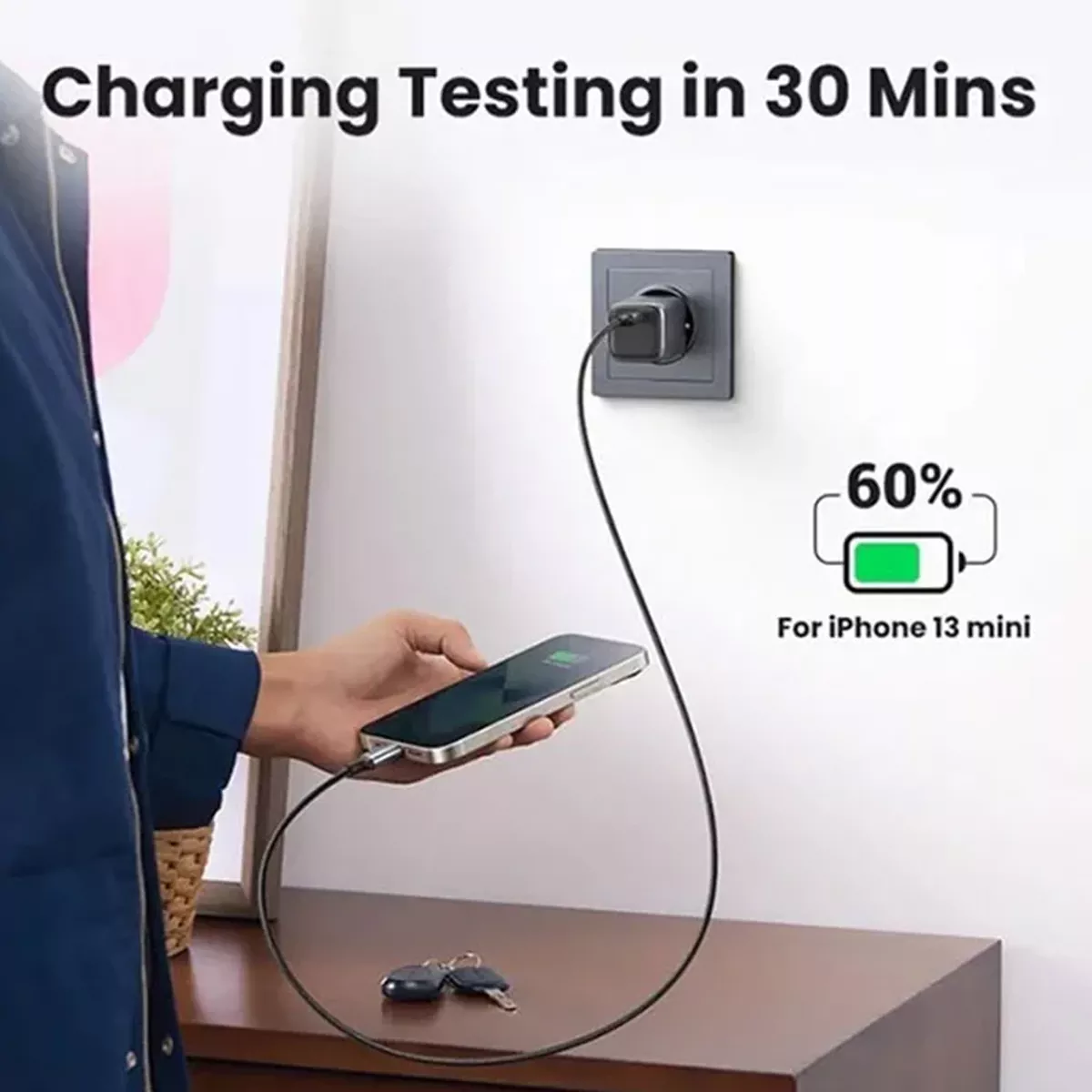 شارژر دیواری یک پورت 30 وات Nexode Mini یوگرین مدل Ugreen CD319