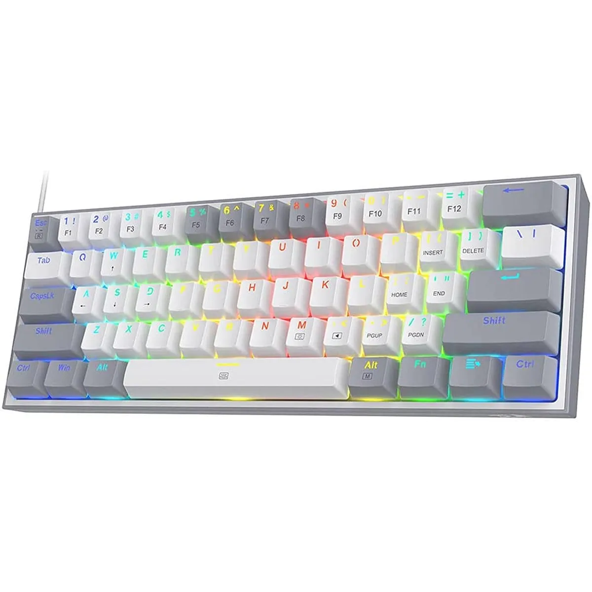 کیبورد گیمینگ ردراگون Redragon K617 FIZZ 60% Wired RGB White-Gray