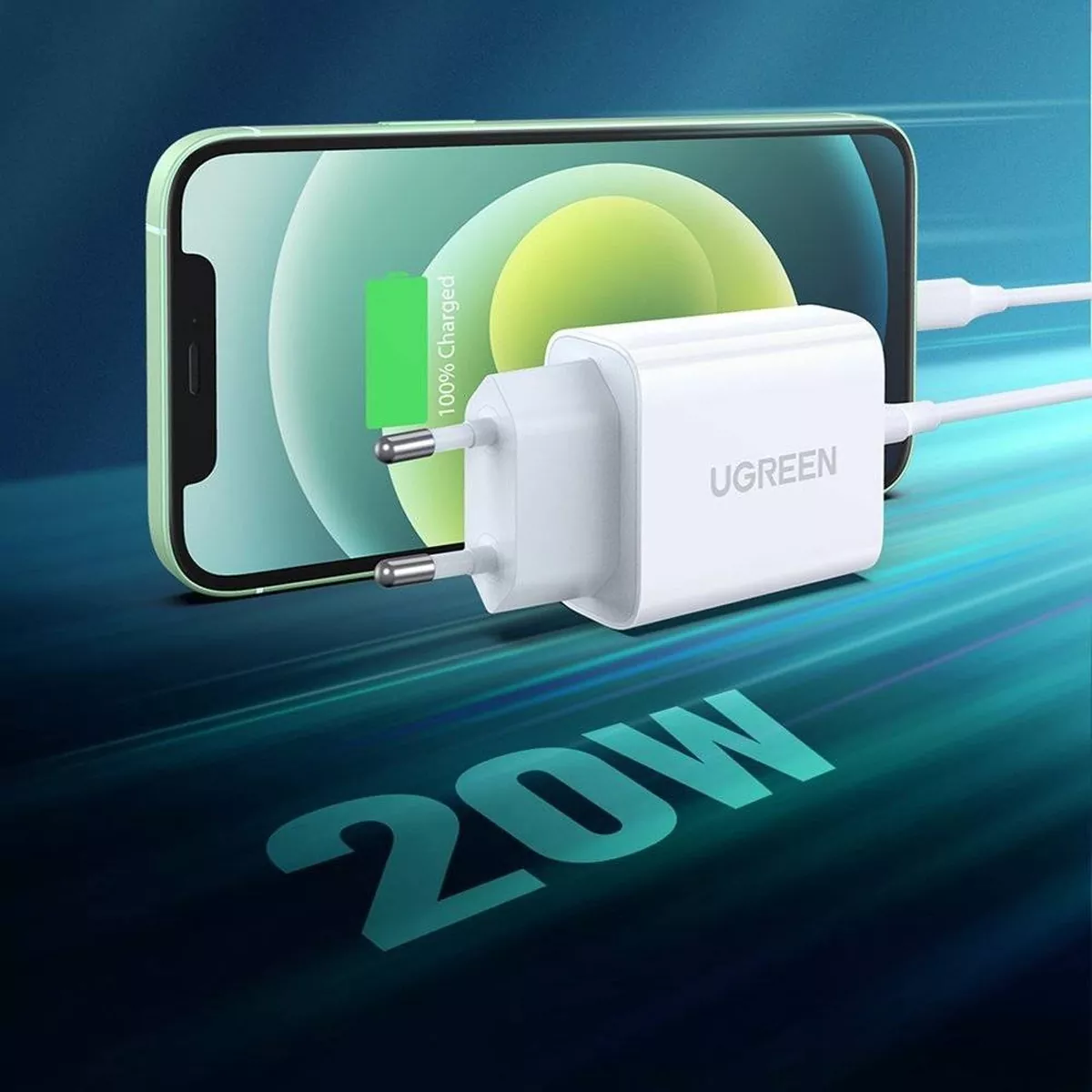 شارژر دیواری ۲۰ وات با پورت USB-C PD یوگرین مدل Ugreen CD137