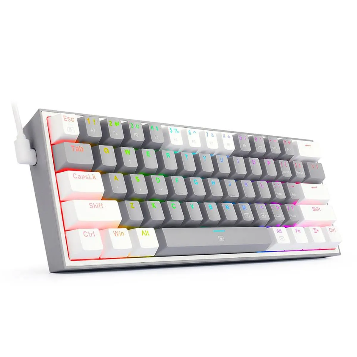 کیبورد گیمینگ ردراگون Redragon K617 FIZZ Wired RGB Gray-White