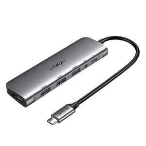 هاب  استوک 6 پورت USB-C یوگرین مدل Ugreen CM136-80132