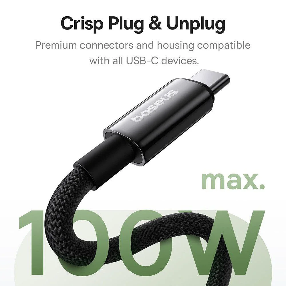 کابل USB-C بیسوس مدل Tungsten Gold Magnetic 100W طول 1 متر