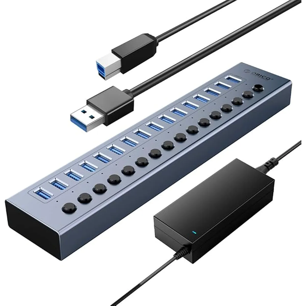 هاب ۱۶ پورت اکسترنال کلیددار USB3.0 فلزی ORICO BT2U3-16AB