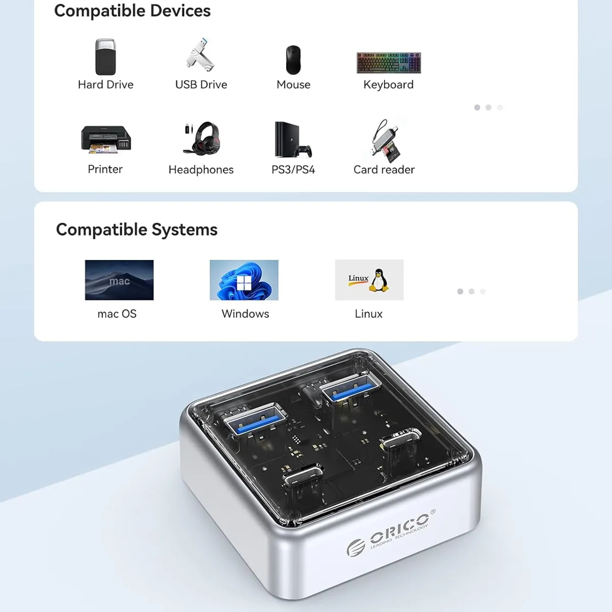هاب داک استیشن اکسترنال USB 3.2 اوریکو مدل Orico XHJ2U2C-G2