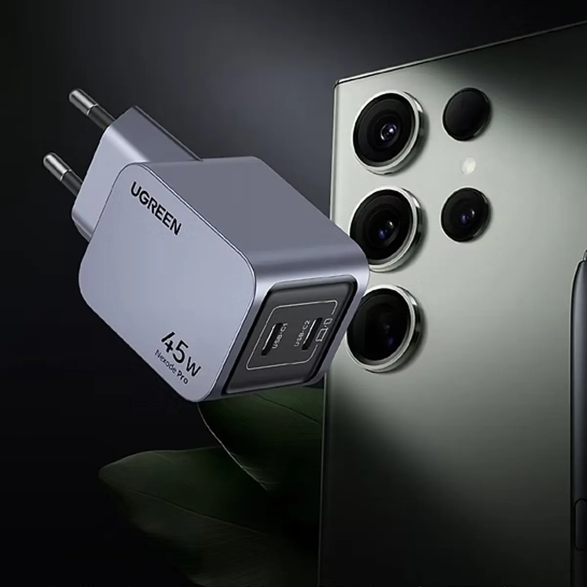 شارژر 45 وات دو پورت USB-C یوگرین مدل Ugreen X707