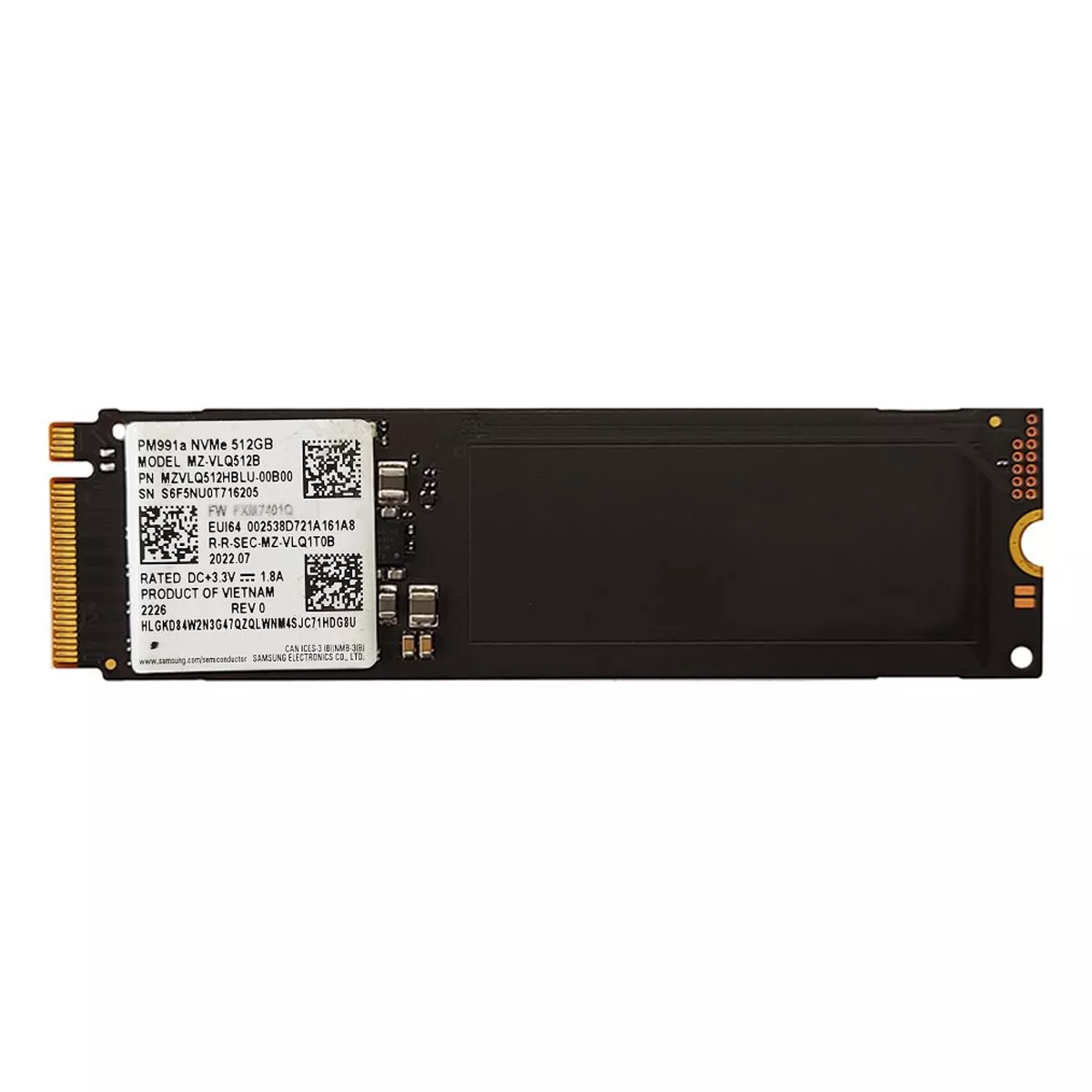 هارد اینترنال استوک اس اس دی سامسونگ مدل Samsung PM991a NVMe M.2 2280 ظرفیت 512 گیگابایت