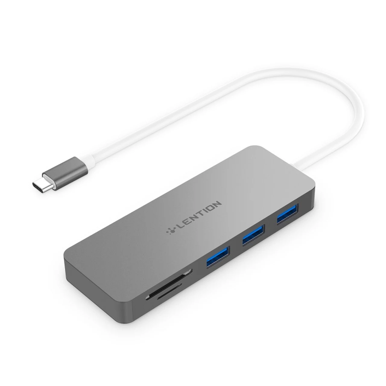 هاب  استوک 5 پورت لنشن مدل LENTION CB-C15 با رابط USB-C