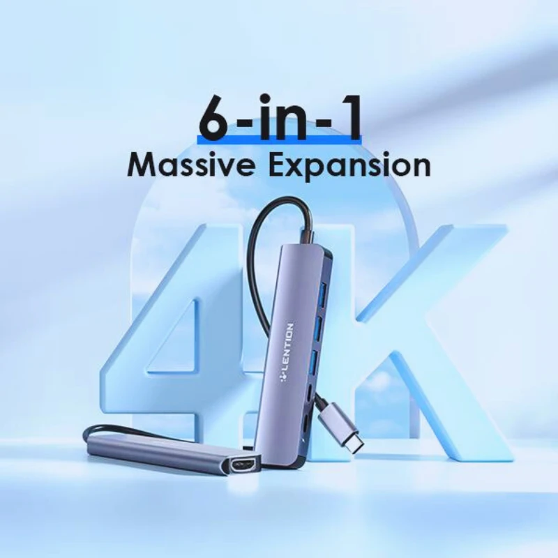 هاب 6 پورت تایپ سی لنشن مدل LENTION CB-CE35S
